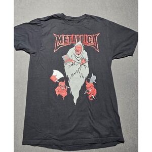 Metallica Grim‎ Reaper Graphic T-Shirt Black Short Sleeve Band Tee Size Medium